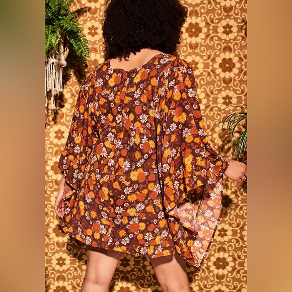 Clarabella Brown Floral Mini Dress from The Hippie Shake - Picture 5 of 7